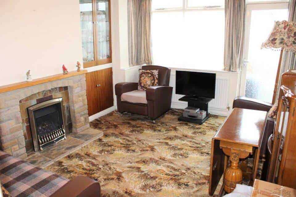 Living room inside an inherited property