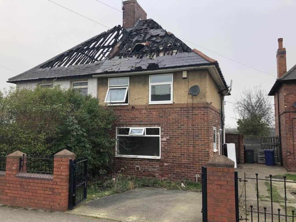 Fire-damaged property